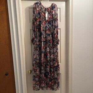 NWT The Marais Printed Chiffon Maxi Dress Foral Print Size: XS Petite